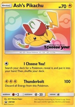 Ash's Pikachu [SM Black Star Promos] (SMSM-108)