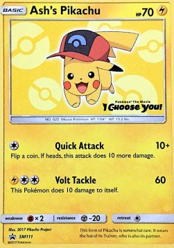 Ash's Pikachu [SM Black Star Promos] (SMSM-111)