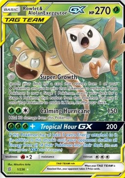 Rowlet & Alolan Exeggutor GX [Unified Minds] (UNM-001)