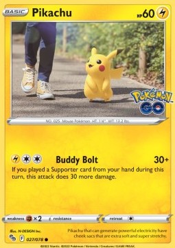 Pikachu [Pokémon GO] (PGO-027) [V1 · Common]