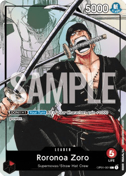 Roronoa Zoro (OP01-001) [PB-XX · Leader]